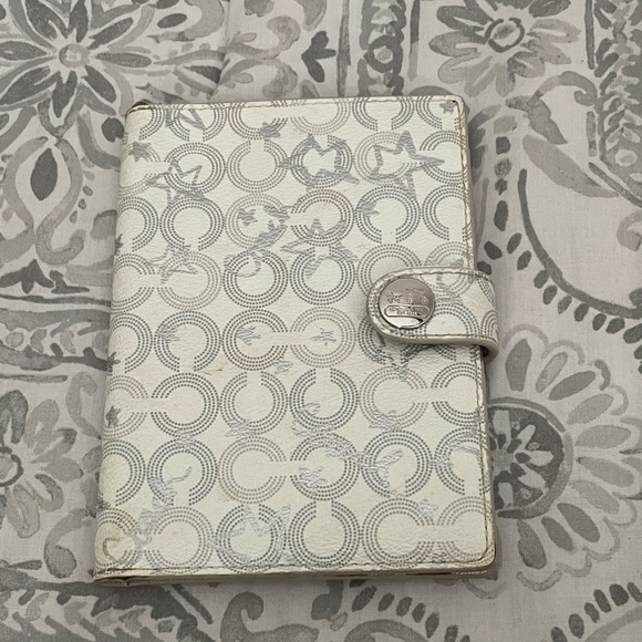 Coach Waverly Star White and Gray Passport Holder Travel Wallet - Picture 1 of 8